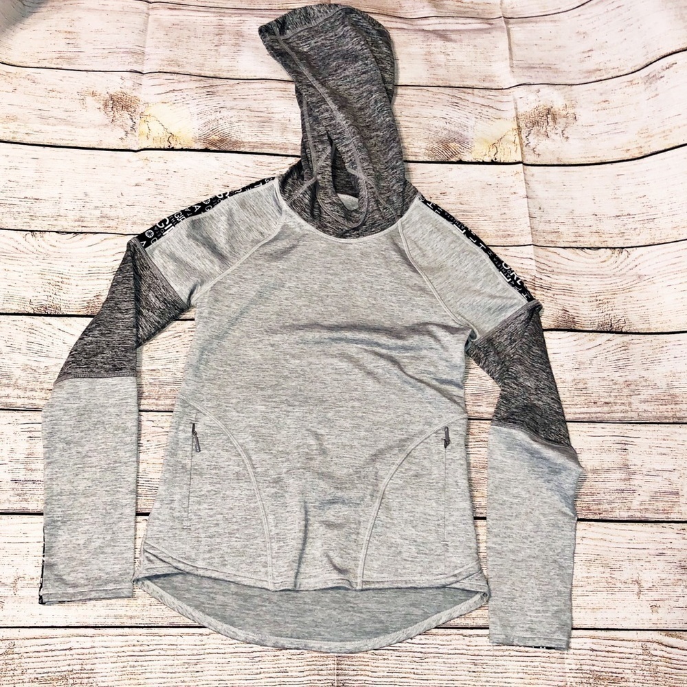 Athleta Girls Grey Black No Sweat Hoodie Size S